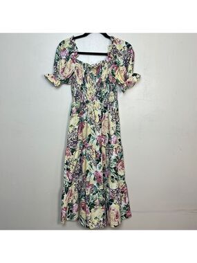 Sunday Up Floral Smocked Top Puff Sleeve Ruffle Tiered Maxi Summer Dress